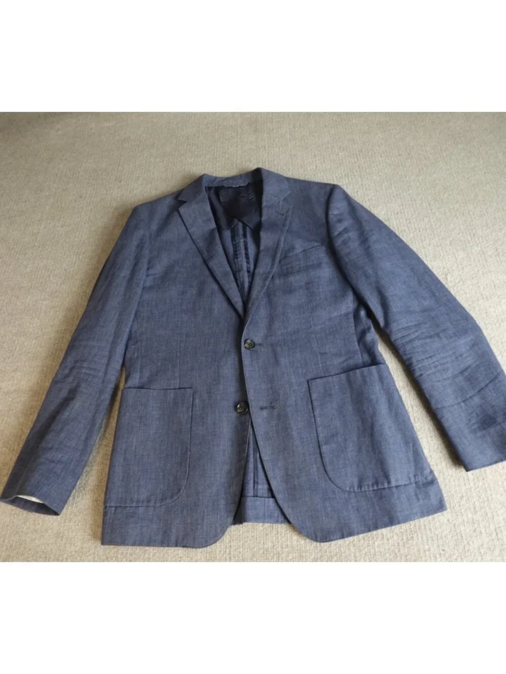 Bonobos Sport Coat 36R Blue Heather Patch Pockets Standard Fit Fortex Cotton